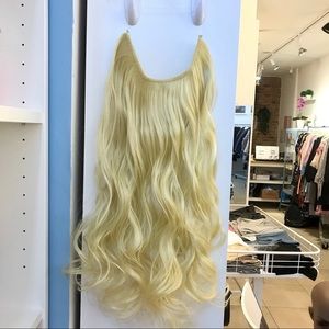 Fish line band halo hair extension